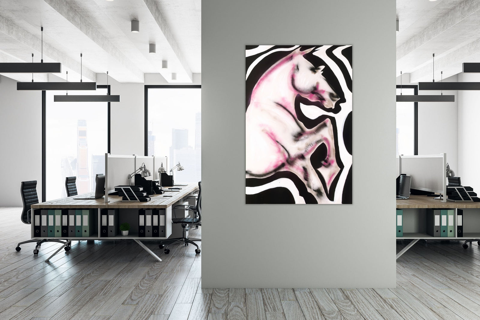 modern surrealist horse art series, horse paintings, ink black horses, rearing horses, running wild horses, modern , modernist, stylized art