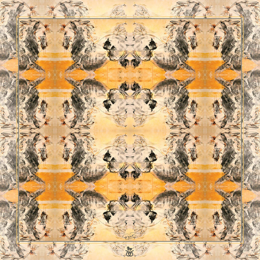 Equestrian Silk Scarf - Sun Stallion Mini