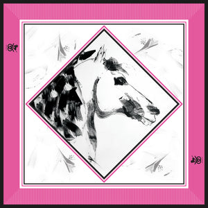 Equestrian Silk Scarf - Pink Power