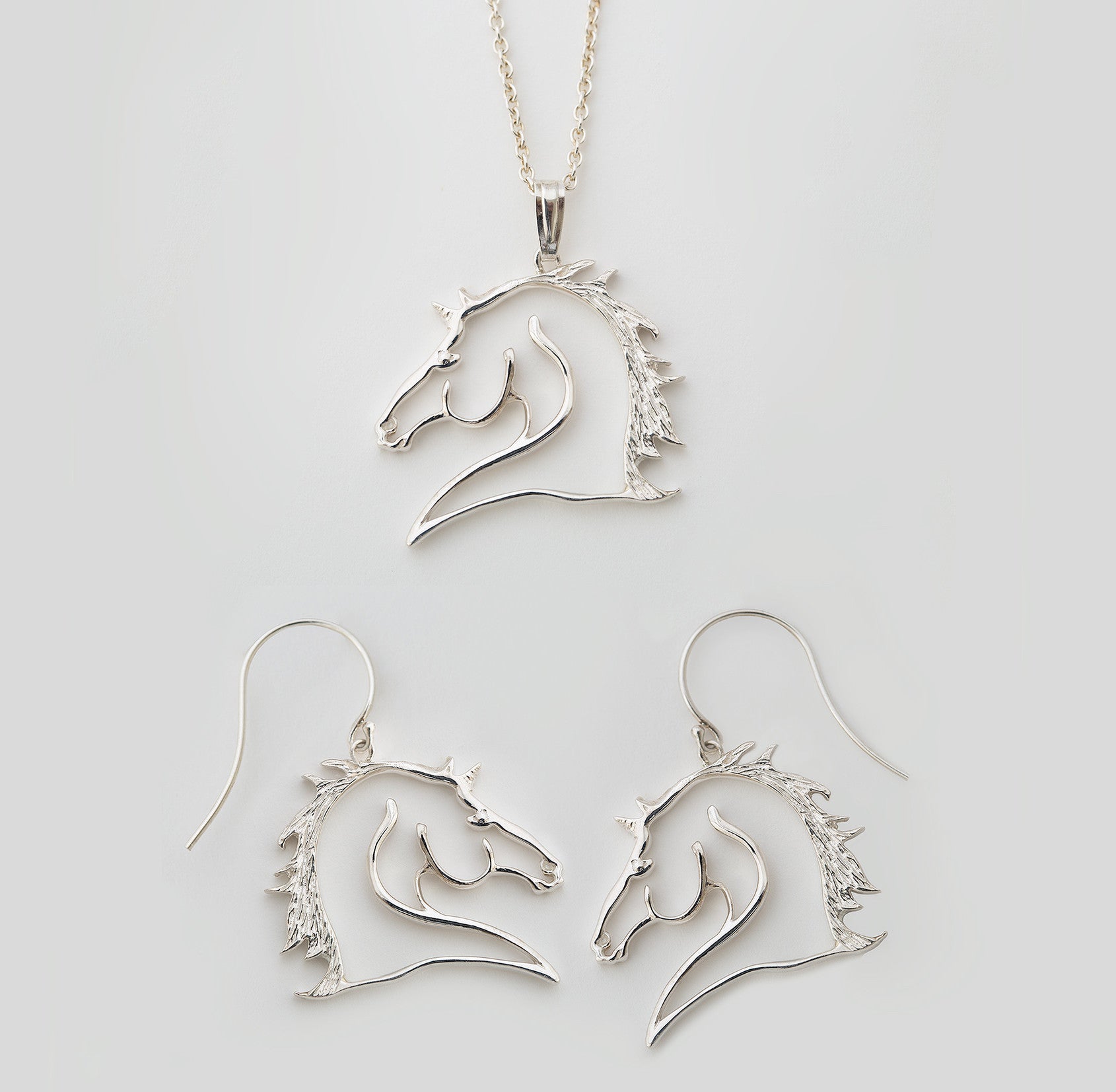 Silver Charm Equestrian Jewelry Set