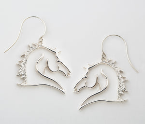 Silver Charm Equestrian Earrings